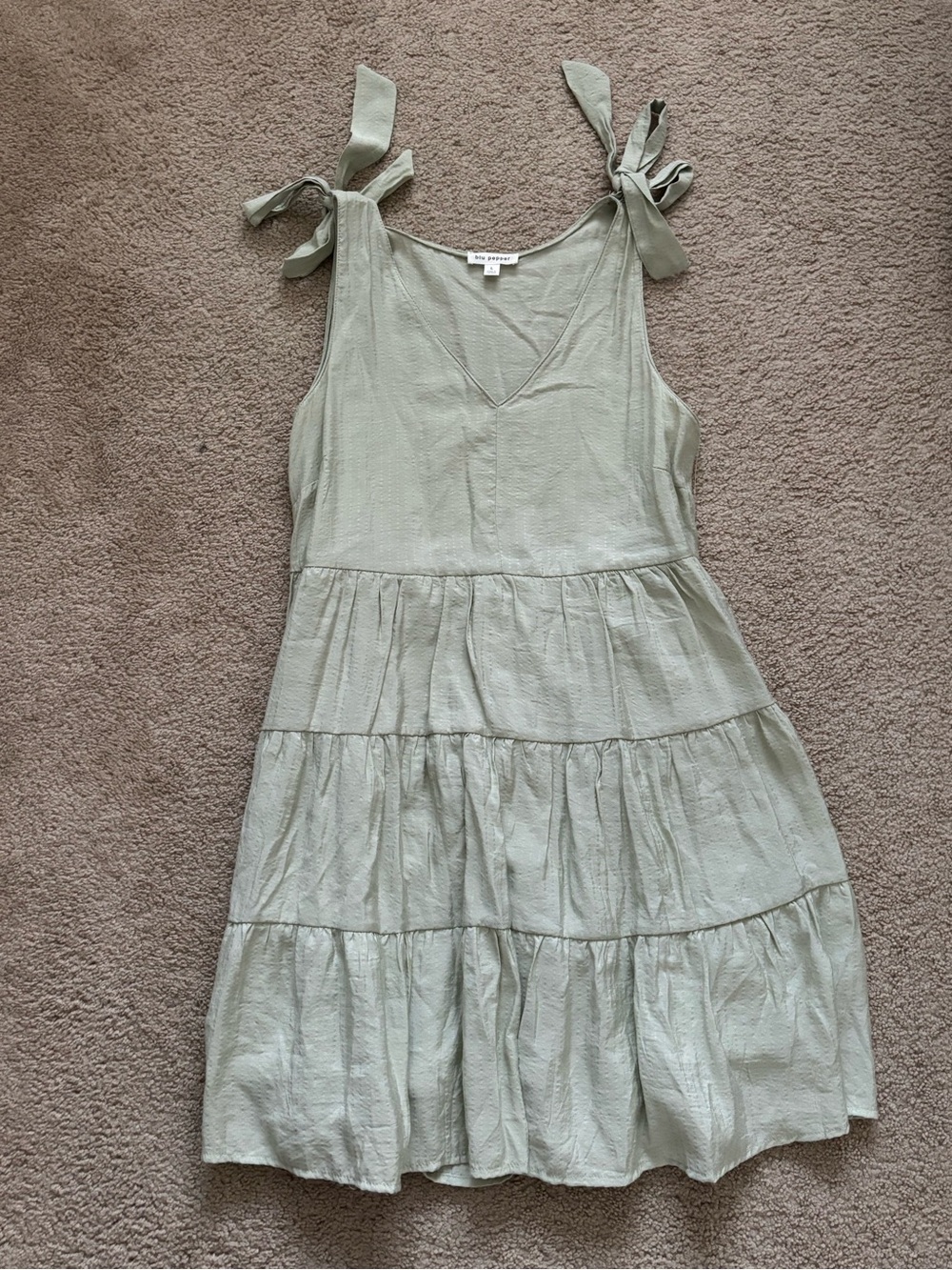 Blu Pepper Women’s Ruffle Sundress Green